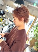 メンズ スパイキーショート ダブルカラー ブリーチ 10代20代30代