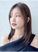 透明感カラーくびれロング似合わせカットミディアムレイヤー