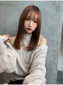 美髪レイヤーカット/顔まわりレイヤー/ストレートロングレイヤー