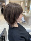 NOパーマレイヤーボブ顔周りレイヤーハッシュカットウルフカット