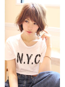 レウナ 外苑前(Reuna) シルキーバング×寝ぐせ風ボブ×ニュアンス小顔ボブ