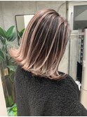 【RAF TOKYO】ホワイティピンク×コントラストバレイヤージュ