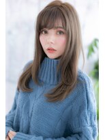 ミック 日暮里店(miq)&nbsp;シースルーバングｘチャコールグレー大人エアストレートa1