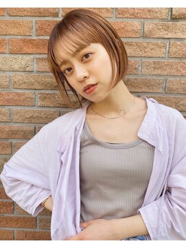 ノク(nok) シースルーバングコンパクトミニボブ_ネビージュこなれミディ