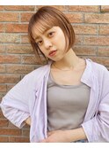 シースルーバングコンパクトミニボブ_ネビージュこなれミディ