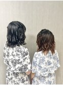 編み込みリボンヘア