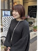 笑顔溢れる/暖色カラー/切りっぱなし/外ハネボブ