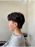 【soy-kufu】MEN'S HAIRショートマッシュパーマアッシュブラック