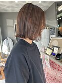 ブラウン×つやカラー×外ハネボブ【四日市】