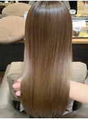 大人かわいい前髪セシルカットココアブラウンフリンジウェーブ