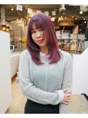 レイヤーカット ピンクカラー