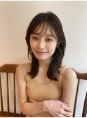 大人かわいいくびレイヤーカットまろベージュ顔まわりレイヤー