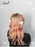 編みおろしハーフツイン