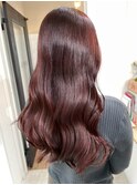 桑名ロングレイヤーカットロングヘアピンクブラウンカラー韓国