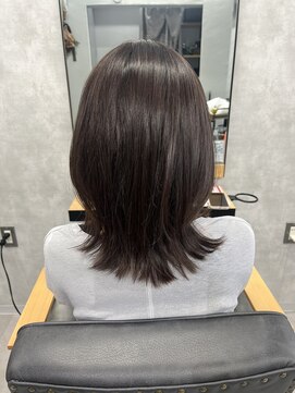 クラン 岡本(Chlan) ラベンダーベージュ　レイヤーカット　くびれロブ