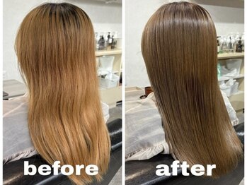 アンフィニ 延岡(Anfini)の写真/【理想の色味を実現】ブリーチなしのダブルカラーなど、透明感のあるトレンドカラーに