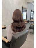 韓国風ロング×艶ピンクブラウン