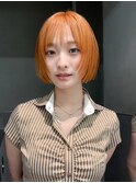 ボブショートミディアムブリーチ小顔前髪カットおくれ毛_F20988