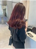 ブリーチなしカラー×大人っぽい深みボルドーカラー