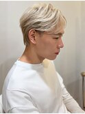 ハイトーンカラー ブロンドカラー ブリーチ フェザーパーマ 30代