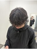 センターパート　ニュアンスパーマ　本厚木