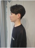 メンズフェザーパーマセンターパート