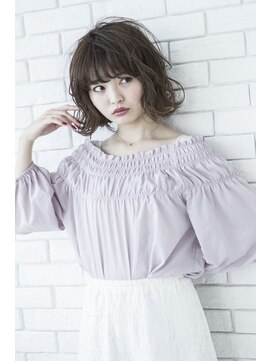 ミエルヘアーエスト 新宿店(mielhair est) 【mielhair新宿】フェザーボブ カール　ミディアムヘア