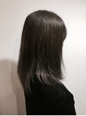 フェイスレイヤー黒髪暗髪ツヤ髪ストレートミディ前髪あり