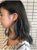 インナーカラー♪青♪水色♪
