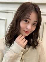 ヘアーアンドメイク シークタチカワ 立川店(Hair&Make Seek)&nbsp;【seek早坂】ミディアムカール☆フェザーバング☆ミルクベージュ