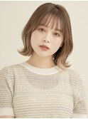 マロンベージュ/Aライン/かきあげ/くすみカラー[新宿三丁目]