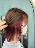 インナーカラー×切りっぱなし[大宮/大宮駅/ショート/パーマ]