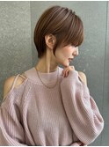 ミルクティベージュカラーミニボブ大人ショートボブショート