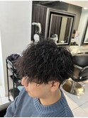 ツイストスパイラルパーマ　刈り上げマッシュ　プードルパーマ