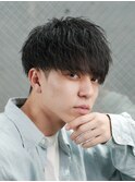 ツイストスパイラルパーマ緩めマッシュ刈り上げ軽め