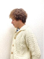 黄ぐまくん美容室 メンズ ランダム パーマ