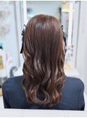 推し活 量産型 編み込みハーフツイン×ベロアリボン