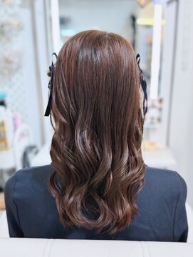 アトリエビューティーアミュ(atelier beauty AmU) 推し活 量産型 編み込みハーフツイン×ベロアリボン