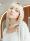 レイヤーカットミディアムボブ髪質改善似合わせ小顔前髪