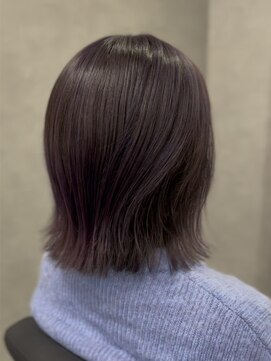 ジエクト カナウ(The Ect canow) 切りっぱなしボブ細めハイライトラベンダーグレージュ梅田ボブ