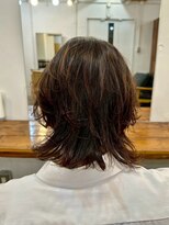 ファルベ(Farbe) ・スパイキーショートブルーブラックフェザーパーマサーフカール