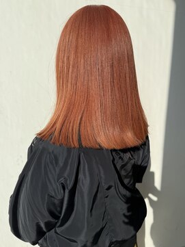 ロックス バイ マグ 松本(rocks BY MAG) 20代◎韓国風ブリーチカラー×艶オレンジベージュミディ