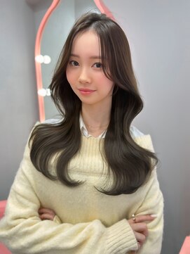 ボタン シブヤ(VOTAN SHIBUYA) くびれヘア/オリーブグレージュ/韓国ヘア/顔まわりカット