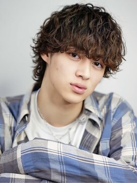 リベル(LIBER) 波巻きパーマ/ラウンドマッシュウルフ/men's/八王子