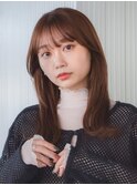 大人ガーリー　似合わせカット　ブラウン　前髪
