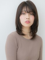 カバーヘア ブリス 志木南口駅前店(COVER HAIR bliss)&nbsp;斜めバング顔周りカット小顔ミディアムレイヤーW志木30代40代