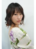 小顔ひし形 レイヤーカット 透明感カラー