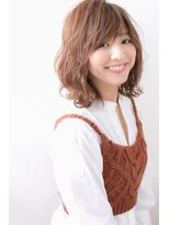 ジャストヘア ラポール 北久里浜店(just hair RAPPOR)&nbsp;ミデイアムウェーブ　キャラメルブラウン　コテ仕上げ