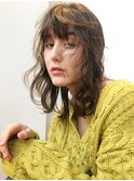 顔まわりレイヤーカット_耳かけウェーブパーマ_36903