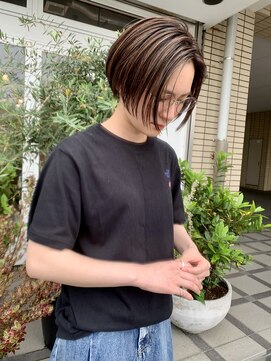 ソーイ(sowi) ハイライトカラー×ショートボブヘア【インスタID@sowi_abe】